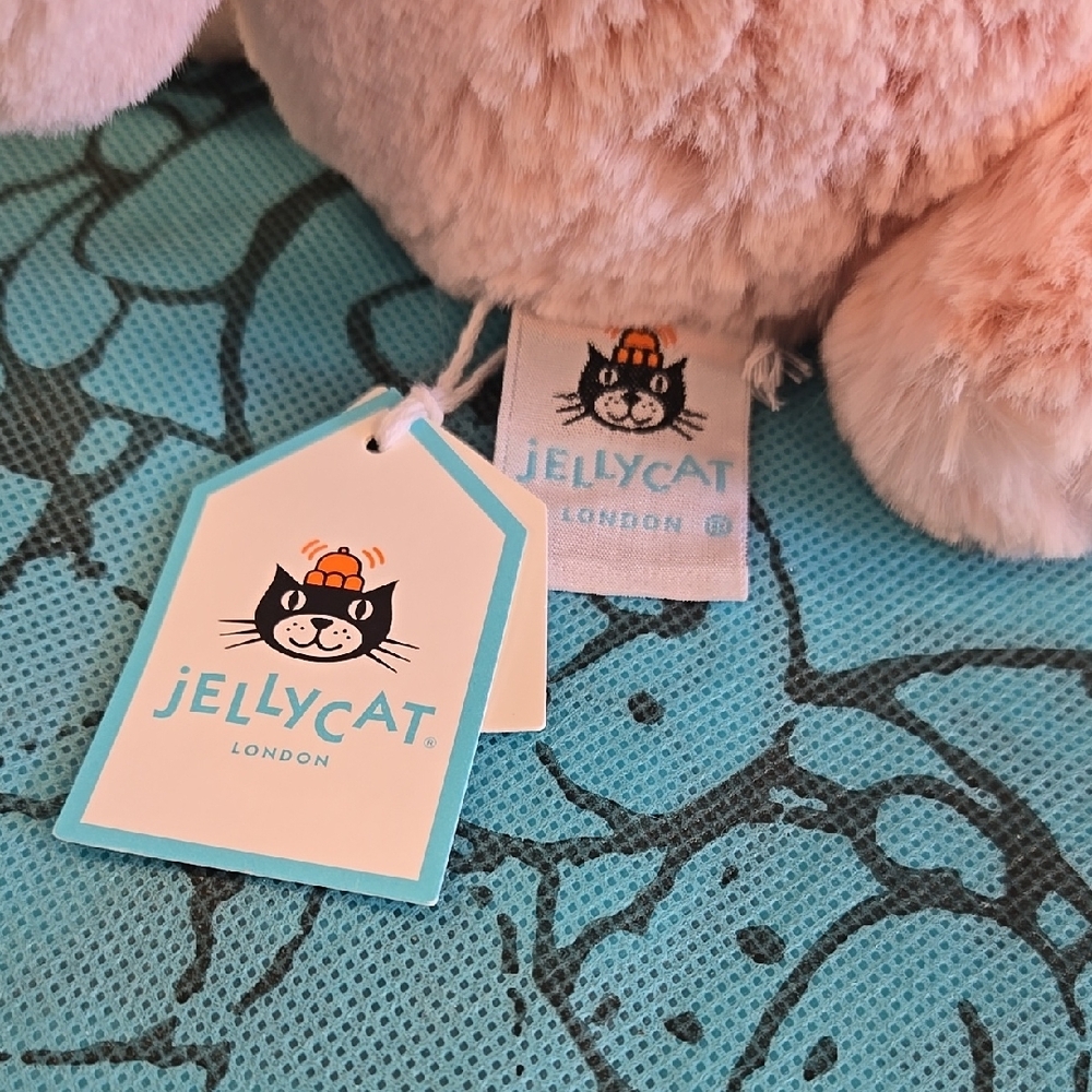 Jellycat Original Bashful Blush Bunny W/ Blue Bag - Picture 7 of 16